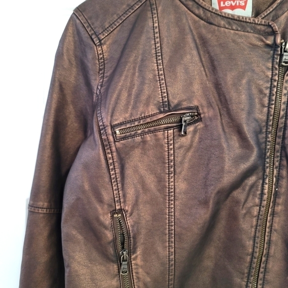 Levis Faux Leather Jacket Size Medium - Picture 4 of 15